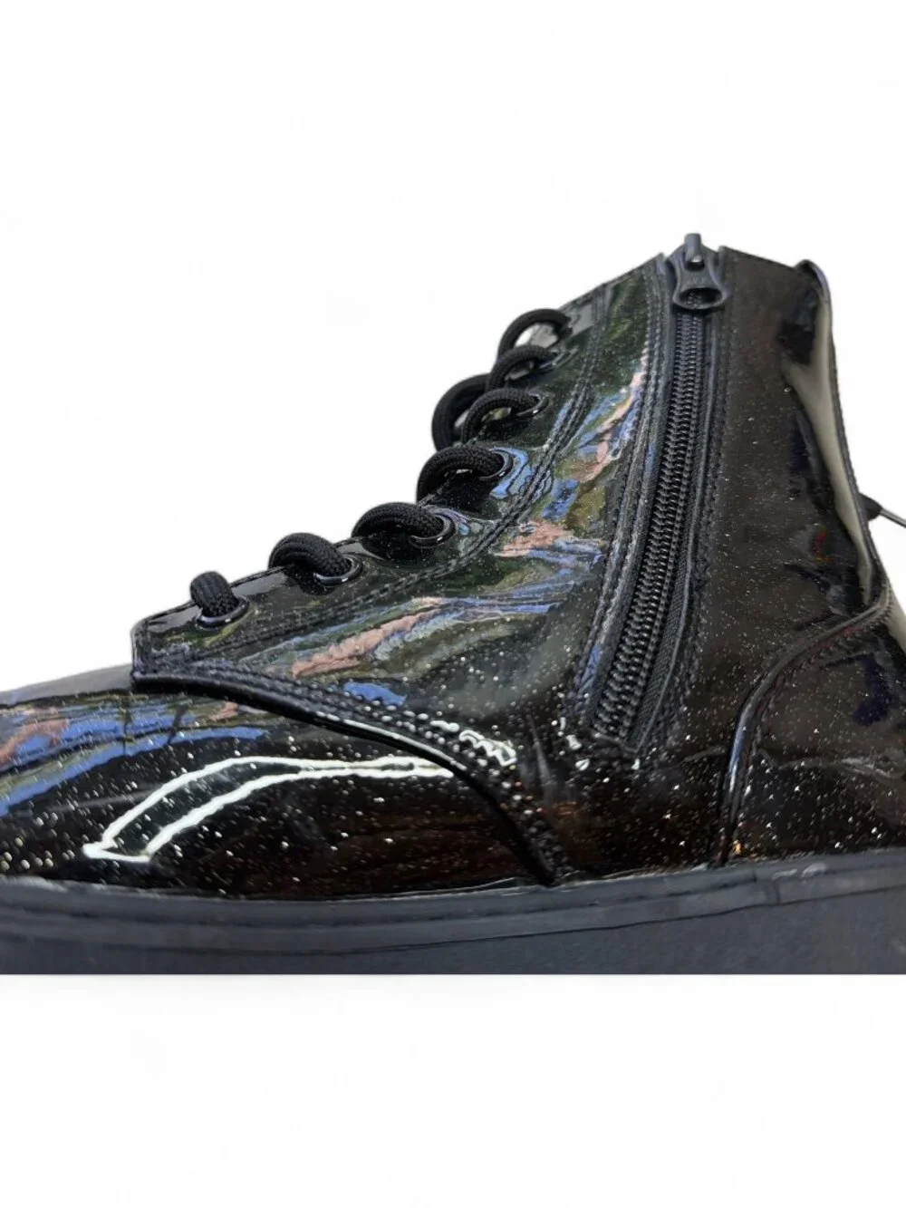 Art Class Girls' Patent Combat Boots Size 2